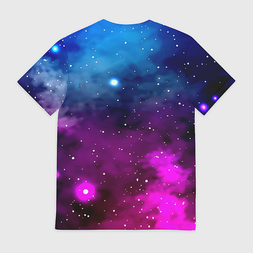 Мужская футболка Monster energy neon space / 3D-принт – фото 2