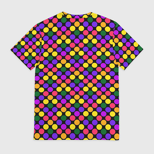 Мужская футболка Разноцветный горох на черном ретро / 3D-принт – фото 2