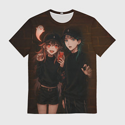 Мужская футболка Ху Тао и Сяо пейринг