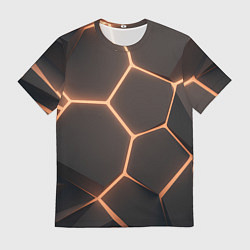Футболка мужская Серая текстура из сот, цвет: 3D-принт