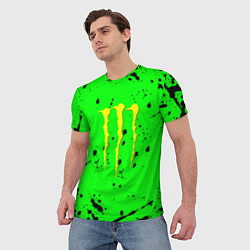Футболка мужская Monster energy кислотные брызги, цвет: 3D-принт — фото 2