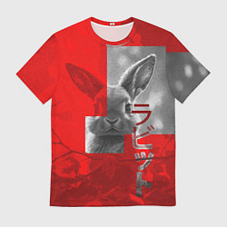 Футболка мужская Бурый резвый кролик, цвет: 3D-принт