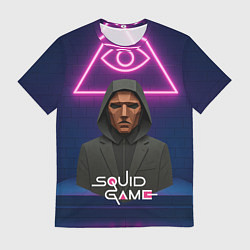 Футболка мужская Игра в кальмара - ведущий в маске, цвет: 3D-принт