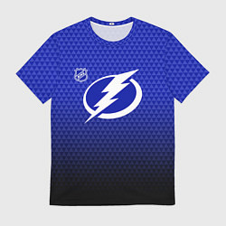 Футболка мужская Тампа Бэй Лайтнинг - синий градиент, цвет: 3D-принт