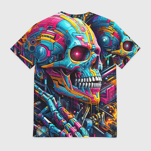 Мужская футболка Cyber skull - pattern / 3D-принт – фото 2