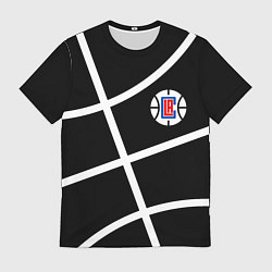Мужская футболка Клипперс - текстура черного мяча