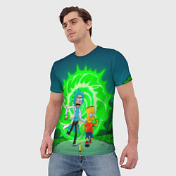 Футболка мужская Рик и Барт Симпсон, цвет: 3D-принт — фото 2