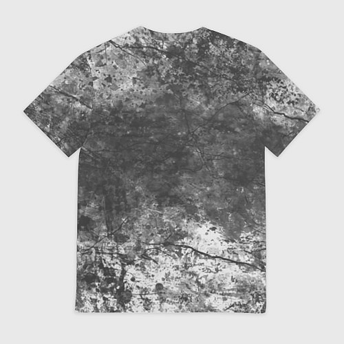Мужская футболка Абстракция - grey and white wall with cracks / 3D-принт – фото 2