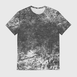 Мужская футболка Абстракция - grey and white wall with cracks
