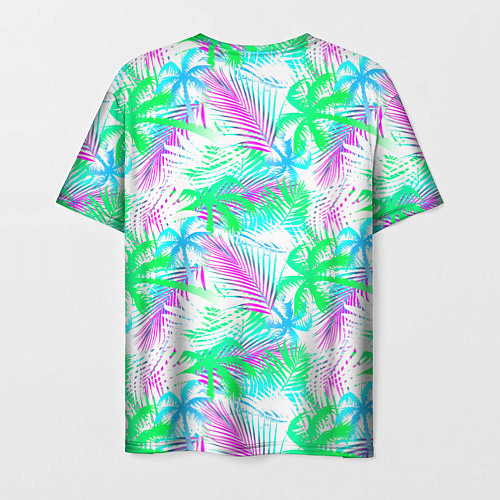 Мужская футболка Palm green light blue / 3D-принт – фото 2