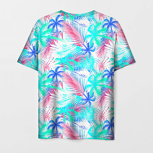 Мужская футболка Palm blue light blue / 3D-принт – фото 2
