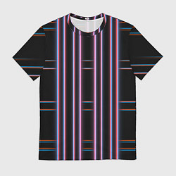 Футболка мужская Neon red blue black, цвет: 3D-принт