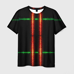 Футболка мужская Color black green red lines, цвет: 3D-принт