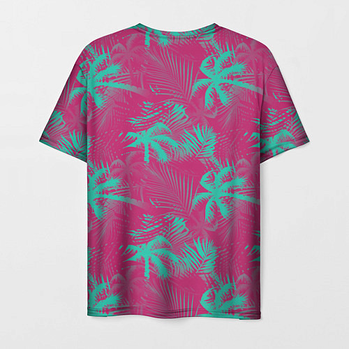 Мужская футболка Palm pink light blue / 3D-принт – фото 2