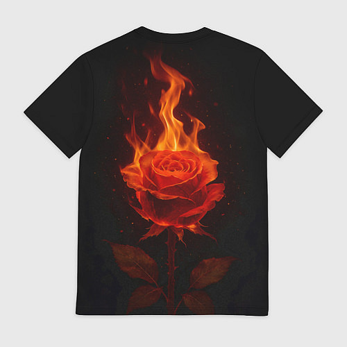 Мужская футболка Flaming rose / 3D-принт – фото 2