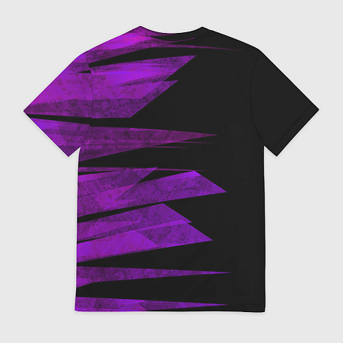 Мужская футболка Color purple black stripes / 3D-принт – фото 2