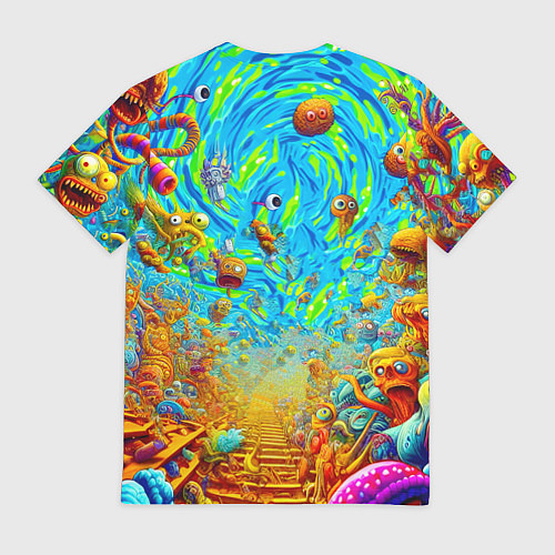 Мужская футболка Кошмарный сон Рика Санчеса - нейроарт фантазия / 3D-принт – фото 2