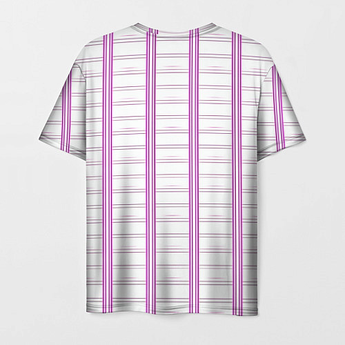 Мужская футболка Color white cage pink line / 3D-принт – фото 2