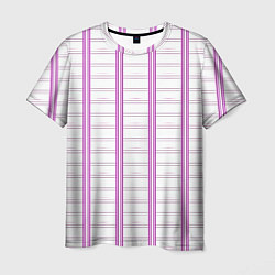 Футболка мужская Color white cage pink line, цвет: 3D-принт