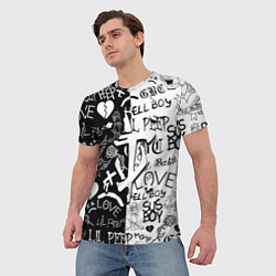 Футболка мужская Doom x liil peep pattern black, цвет: 3D-принт — фото 2