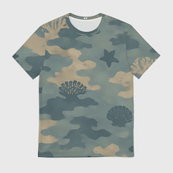 Футболка мужская Подводный текстурный камуфляж, цвет: 3D-принт