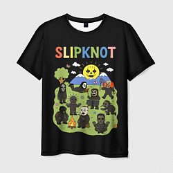 Футболка мужская Slipknot, мультяшный стиль, цвет: 3D-принт