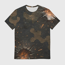Футболка мужская Камуфляж со следами от пуль, цвет: 3D-принт