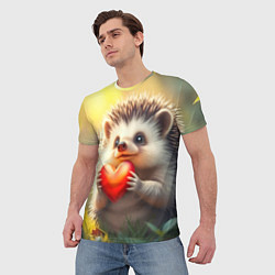 Футболка мужская Милаха ёжик влюблён, цвет: 3D-принт — фото 2