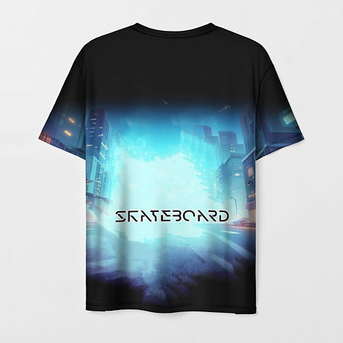 Мужская футболка Bender is a skateboarder in neon street - ai art / 3D-принт – фото 2