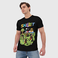 Футболка мужская Скиллет мультяшный стиль, цвет: 3D-принт — фото 2