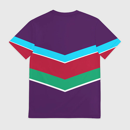Мужская футболка Фиолетовый с полосами / 3D-принт – фото 2