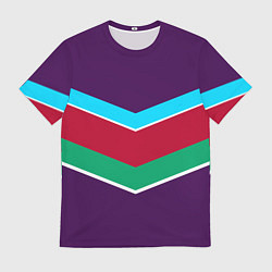 Мужская футболка Фиолетовый с полосами