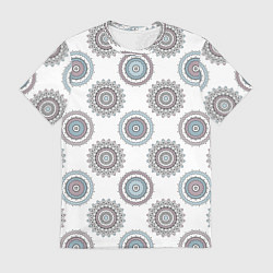 Мужская футболка Круглый разноцветный узор мандала