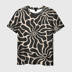 Футболка мужская Цветы black pattern, цвет: 3D-принт