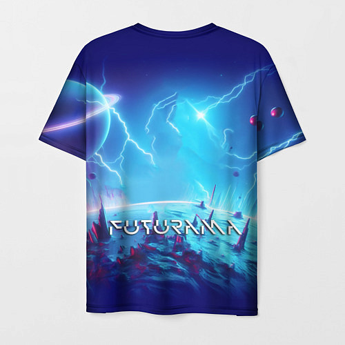 Мужская футболка Bender on neon planet - ai art fantasy / 3D-принт – фото 2