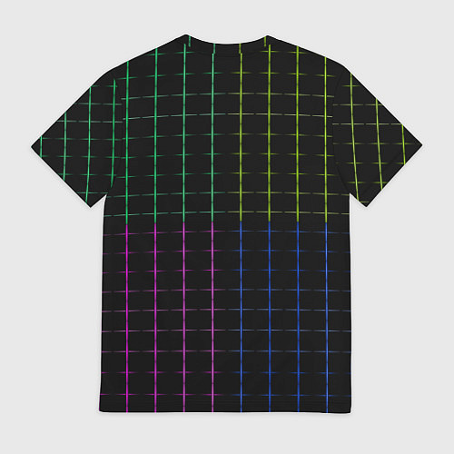 Мужская футболка Color black multicolored stripes / 3D-принт – фото 2