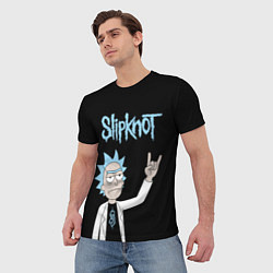 Футболка мужская Slipknot и Рик Санчес из Рик и Морти, цвет: 3D-принт — фото 2