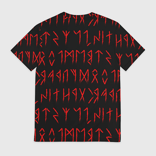 Мужская футболка Красные символы древних рун крупные - паттерн / 3D-принт – фото 2