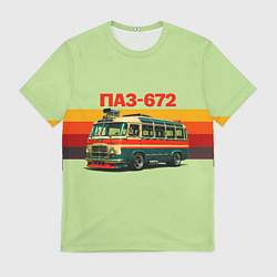 Футболка мужская Ретро автобус ПАЗ-672 поп-арт, цвет: 3D-принт