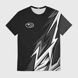 Футболка мужская Subaru - монохромный черный, цвет: 3D-принт