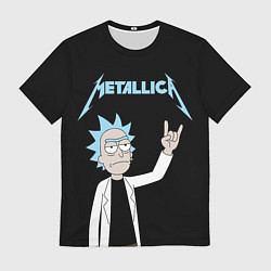 Футболка мужская Metallica и Рик рокер из Рик и Морти, цвет: 3D-принт