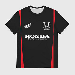 Футболка мужская Хонда красные линии, цвет: 3D-принт