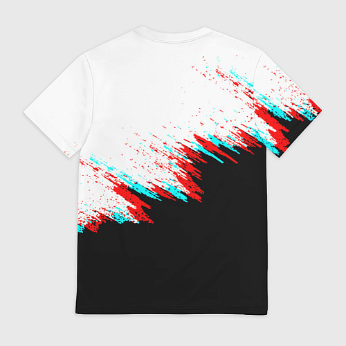 Мужская футболка Ливерпуль текстура глитч краски / 3D-принт – фото 2