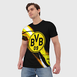Футболка мужская Borussia спортивная геометрия, цвет: 3D-принт — фото 2