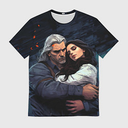 Футболка мужская Йеннифэр и Геральт, цвет: 3D-принт