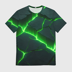 Мужская футболка Кислотный зеленый свет из плит
