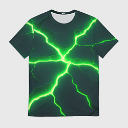 Мужская футболка Зеленый неон из плит