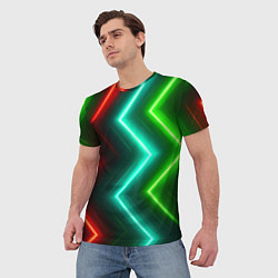 Футболка мужская Неоновые зигзаги, цвет: 3D-принт — фото 2