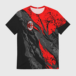 Мужская футболка Фк Милан - черный и красный