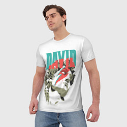 Футболка мужская David Bowie статуя Давида, цвет: 3D-принт — фото 2
